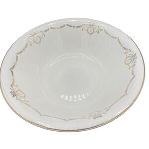 Edwin M Knowles Adams serving bowl Beige Gold Trim Semi Vitreous serving dish